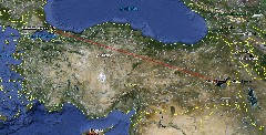 Map Istanbul to Van